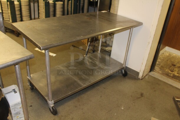NICE! Commercial Stainless Steel Work Table On Casters With Undershelf. 60x30x36 - Image 3 of 3