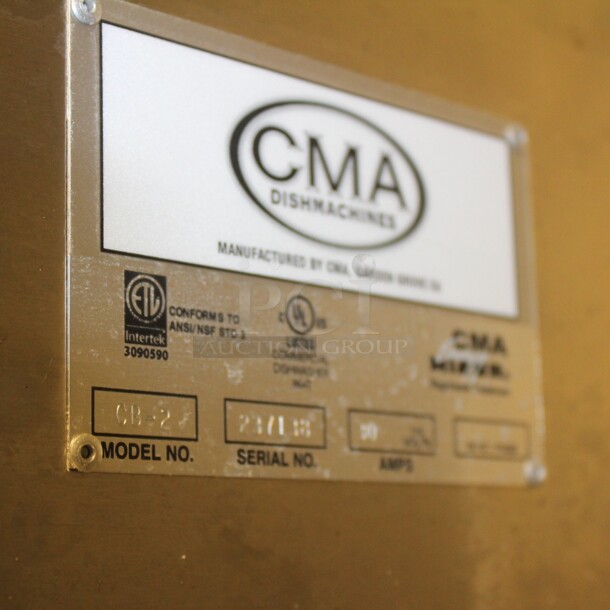 AWESOME! CMA Dishmachines Model CB-2 80 Rack/Hr Double Rack Commercial Dishwasher Corner Unit With Dirty Dish Table And Clean Dish Table. 131x118x61. 115V/60Hz. Working When Closed! Buyer Must Remove - Image 5 of 7
