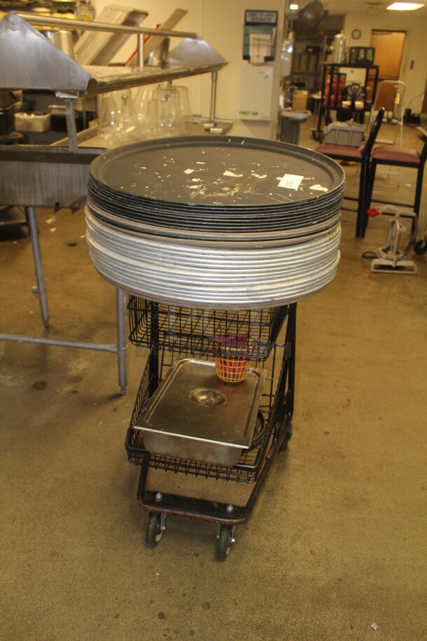 ALL ONE MONEY! Commercial Serving Trays, Cart, And Miscellaneous Items. 