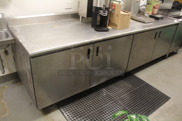FANTASIC! Commercial Stainless Steel 4 Door Work Cabinet. 120x36x40. Buyer Must Remove. 