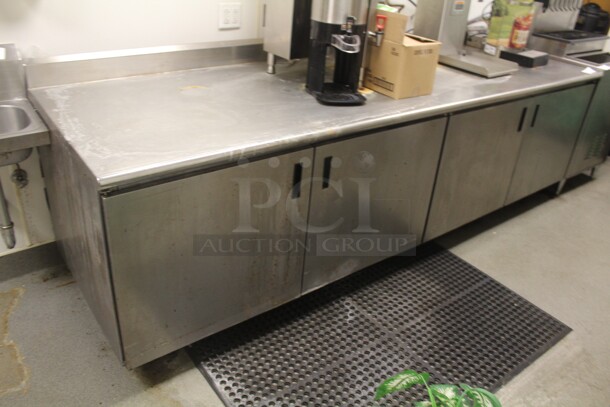 FANTASIC! Commercial Stainless Steel 4 Door Work Cabinet. 120x36x40. Buyer Must Remove.  - Image 1 of 4