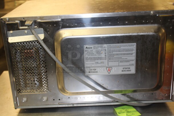 NICE! Amana Commercial Stainless Steel Countertop Microwave. 22x18x13. 120W/60Hz. Working When Closed! - Image 5 of 5
