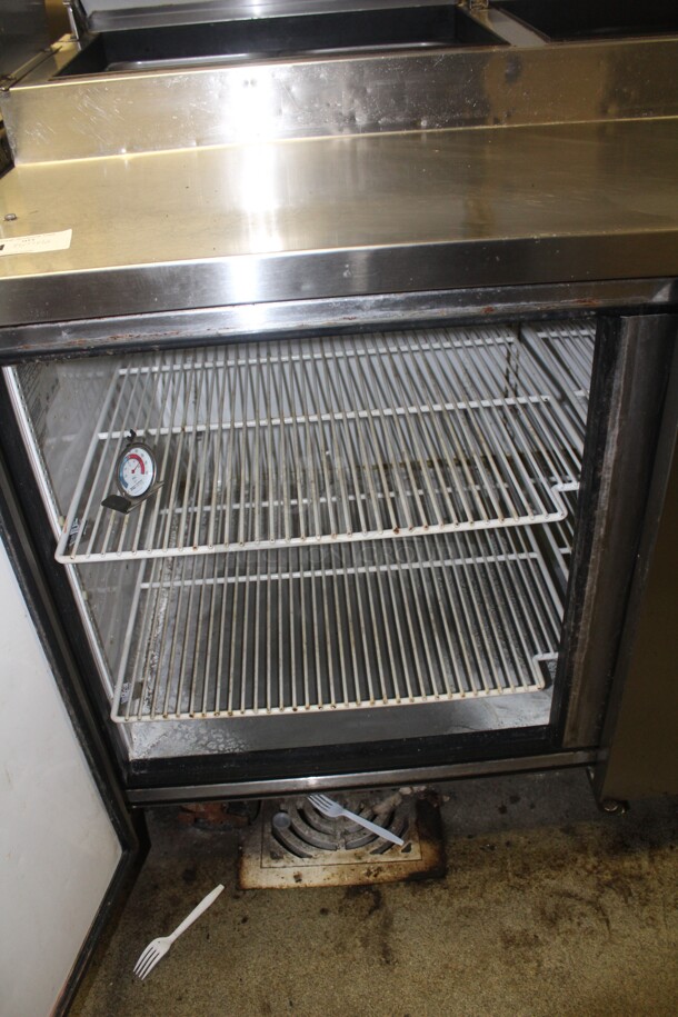 AWESOME! True Model TPP-93 Commercial Stainless Steel 3 Door Pizza Prep Table On Commercial Casters With Shelf.  - Image 6 of 9