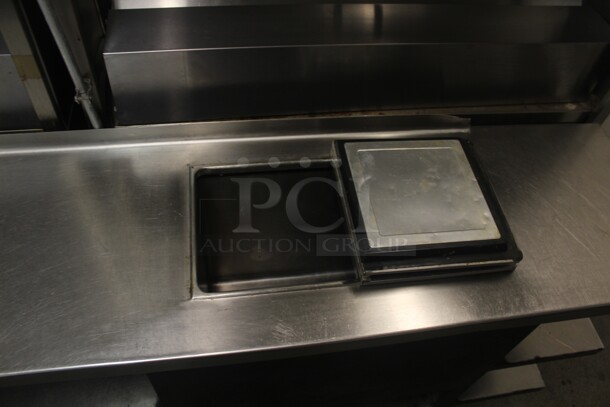 HUGE! Commercial Stainless Steel L-Shaped Food Warming/Prep Tables With Shelves. 135x122x66. Working When Closed! Buyer Must Disassemble Remove. Please See All Photos As This Is A Very Large Item.  - Image 10 of 11