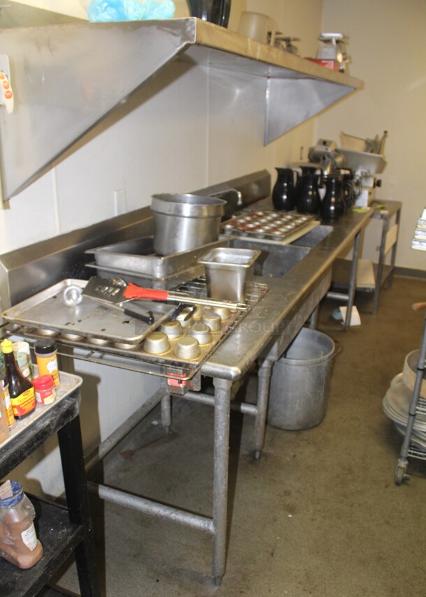 GREAT FIND! Commercial Stainless Steel 2 Compartment Sink With Double Drainboards And Faucet. 100x30x42. Buyer Must Remove.  - Image 3 of 4