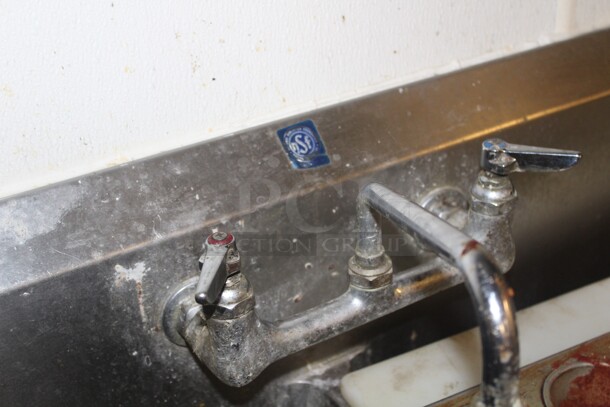 GREAT FIND! Commercial Stainless Steel 2 Compartment Sink With Double Drainboards And Faucet. 100x30x42. Buyer Must Remove.  - Image 4 of 4