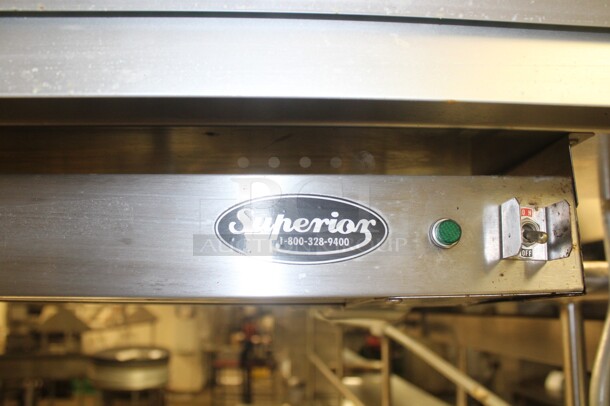 AWESOME! True Model TSSU-72-18 Commercial Stainless Steel Sandwich/Salad Prep Table On Commercial Casters With Shelves And Superior Model FD-36 Overhead Warmer. 72x31x49. 115V/60Hz. Working When Closed! Buyer Must Remove.  - Image 9 of 9