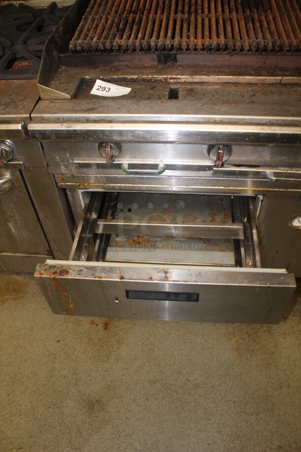 WOW! Commercial Stainless Steel Natural Gas Chargriller On Chef Base With Drawers On Commercial Casters. 52x38x60. Working When Closed! Buyer Must Remove.  - Image 2 of 4