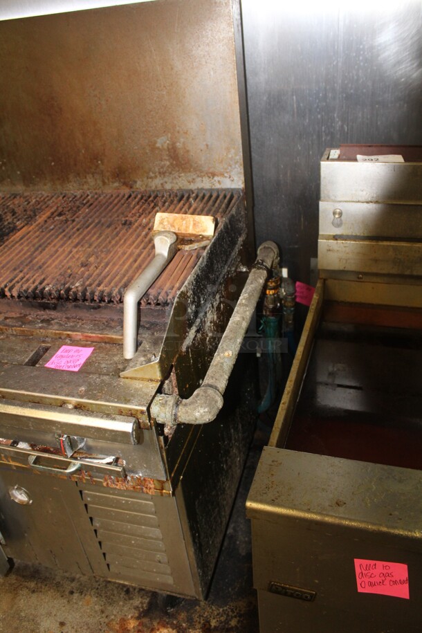 WOW! Commercial Stainless Steel Natural Gas Chargriller On Chef Base With Drawers On Commercial Casters. 52x38x60. Working When Closed! Buyer Must Remove.  - Image 4 of 4