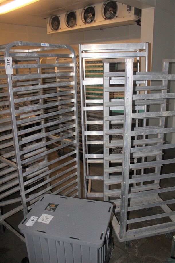 GREAT! 3 Commercial Aluminum Speed/Pan Racks On Casters. 3X Your Bid! 
