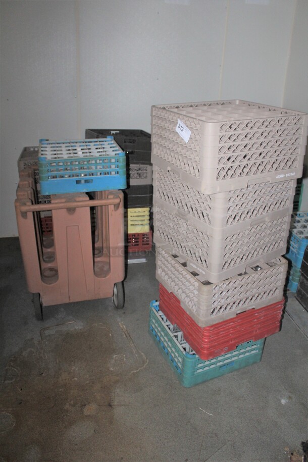 20 Glass Crates And Dish Caddy. 20X Your Bid!