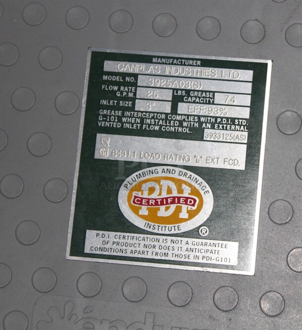 GREAT FIND! Canplas Industries Commercial Grease Trap.  - Image 4 of 4