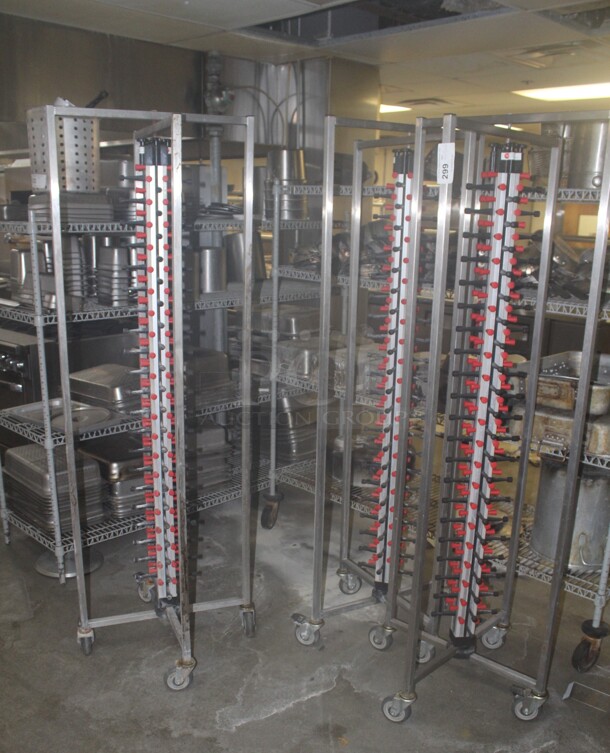 WOW! 3 Commercial Plate Drying Racks On Casters. 25x25x79. 3X Your Bid! 