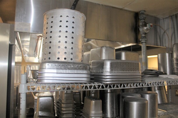 GREAT! ALL ONE MONEY! Commercial Metro Rack And 4 Shelves Of Assorted Stainless Steel Inserts.  - Image 2 of 6