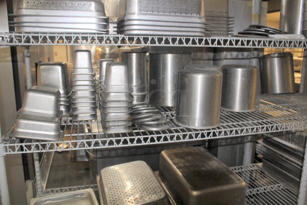 GREAT! ALL ONE MONEY! Commercial Metro Rack And 4 Shelves Of Assorted Stainless Steel Inserts.  - Image 5 of 6
