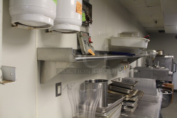 NICE! Commercial Stainless Steel Wall Mount Shelf. 101x13x11. Buyer Must Remove. 