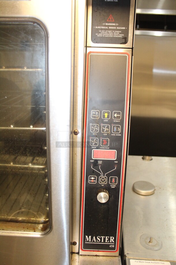 WOW! Garland Master 450 Commercial Stainless Steel Double Deck Electric Full Size Convection Oven. 38x38x71. 208V/60Hz. 1 Phase. Working When Closed! Buyer Must Remove. 2X Your Bid!  - Image 2 of 8