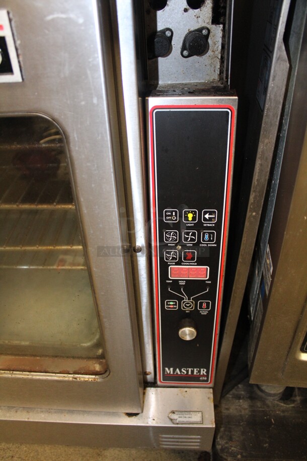 WOW! Garland Master 450 Commercial Stainless Steel Double Deck Electric Full Size Convection Oven. 38x38x71. 208V/60Hz. 1 Phase. Working When Closed! Buyer Must Remove. 2X Your Bid!  - Image 3 of 8