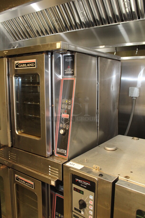 WOW! Garland Master 450 Commercial Stainless Steel Double Deck Electric Full Size Convection Oven. 38x38x71. 208V/60Hz. 1 Phase. Working When Closed! Buyer Must Remove. 2X Your Bid!  - Image 6 of 8