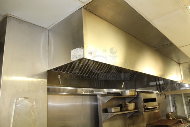 SUPER! Commercial Stainless Steel 10.5 Foot Grease/Exhaust Hood. 10.5ftx5ftx2ft. Hood Will Be Dropped Before Pick Up Day, Buyer Must Remove From Building. 