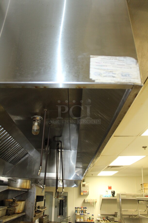 SUPER! Commercial Stainless Steel 10.5 Foot Grease/Exhaust Hood. 10.5ftx5ftx2ft. Hood Will Be Dropped Before Pick Up Day, Buyer Must Remove From Building.  - Image 2 of 3