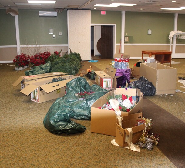 ALL ONE MONEY! Huge Lot Of Christmas Decorations Including Artificial Trees - Image 1 of 12