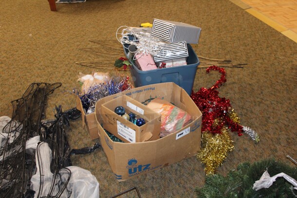 ALL ONE MONEY! Huge Lot Of Christmas Decorations Including Artificial Trees - Image 6 of 12