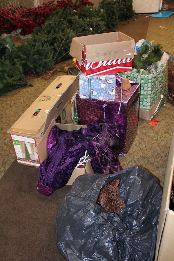 ALL ONE MONEY! Huge Lot Of Christmas Decorations Including Artificial Trees - Image 8 of 12