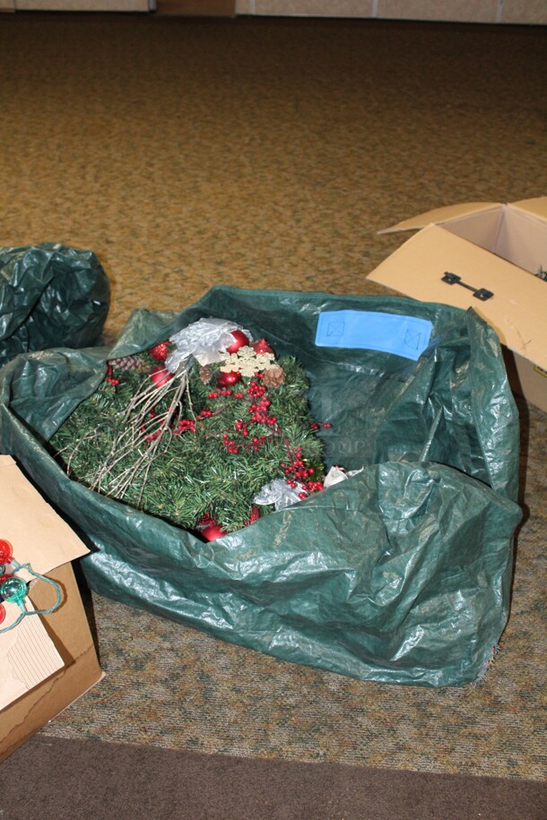 ALL ONE MONEY! Huge Lot Of Christmas Decorations Including Artificial Trees - Image 9 of 12
