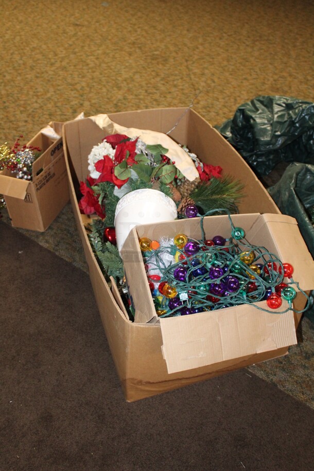 ALL ONE MONEY! Huge Lot Of Christmas Decorations Including Artificial Trees - Image 10 of 12