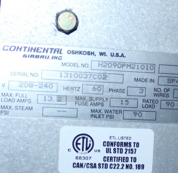 GREAT! Continental Girbau Model H2090PM21010 Commercial Stainless Steel Front Loading Washing Machine. 54x54x67. 208-240V/60Hz. 3 Phase. Per Owner, Takes A Few Times To Start But Does Wash. Buyer Must Remove.  - Image 4 of 5