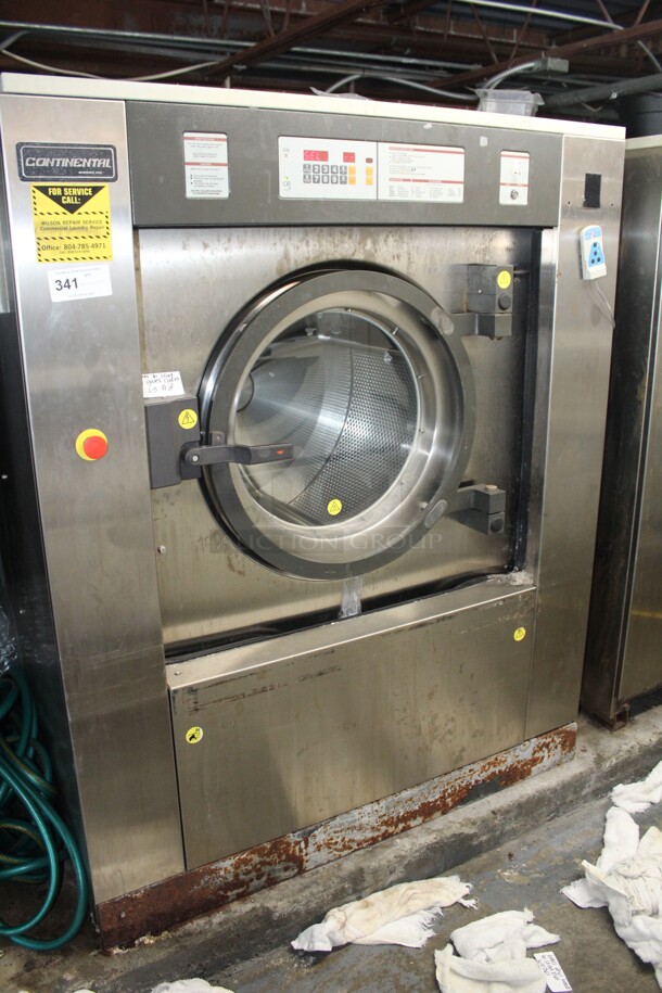 GREAT! Continental Girbau Model H2090PM21010 Commercial Stainless Steel Front Loading Washing Machine. 54x54x67. 208-240V/60Hz. 3 Phase. Per Owner, Tries To Start, But Gives Error Message. Buyer Must Remove. 