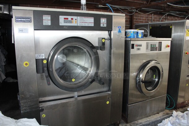 GREAT! 1 Continental Girbau Model H2090PM21010 Commercial Stainless Steel Front Loading Washing Machine. 54x54x67. 208-240V/60Hz. 3 Phase. 1 Ipso Commercial Front Loading Washing Machine. 208-240V/60Hz. Working When Closed! Buyer Must Remove. 2X Your Bid! 