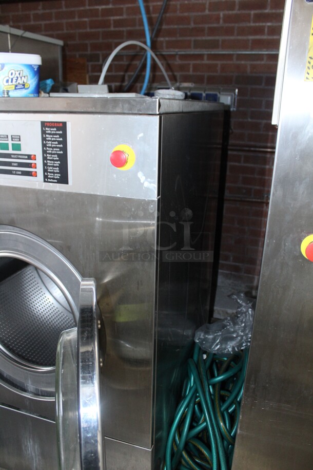 GREAT! 1 Continental Girbau Model H2090PM21010 Commercial Stainless Steel Front Loading Washing Machine. 54x54x67. 208-240V/60Hz. 3 Phase. 1 Ipso Commercial Front Loading Washing Machine. 208-240V/60Hz. Working When Closed! Buyer Must Remove. 2X Your Bid!  - Image 4 of 5