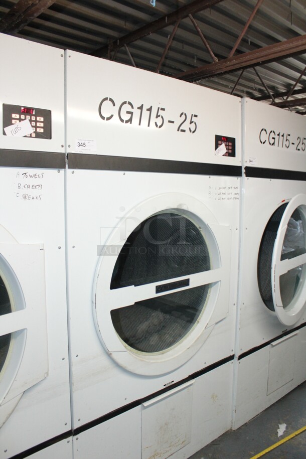NICE! Continental Girbau Model CG115-25 Commercial Clothes Dryer. 54x54x82. 230-240V. Working When Closed! Buyer Must Remove. 
