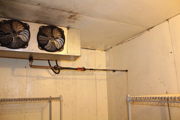 NICE! Commercial Walk In Cooler With Heatcraft Model LSC090AKOLK Condenser. 9.5ftx9.5ftx8ft. 115V/60Hz. 1 Phase. Working When Closed! Buyer Must Disassemble And Remove.  - Image 6 of 7