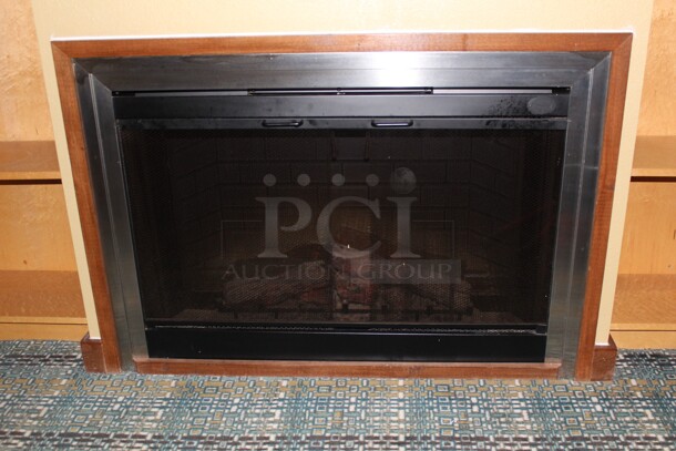 NICE! Electric Fireplace Insert. 48x24x23. Working When Closed! Buyer Must Remove. 
