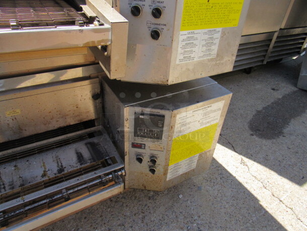 One Double Stack Middleby Marshall Natural Gas Conveyor Pizza Ovens, With A Stainless Table Top Only. Model# PS536G. Working When Removed! DOUBLE STACK 2 OVENS MAKE 1 UNIT!!!2XBID! YOU WILL GET 1 DOUBLE STACK UNIT!!!! $27,423.00 - Image 3 of 5