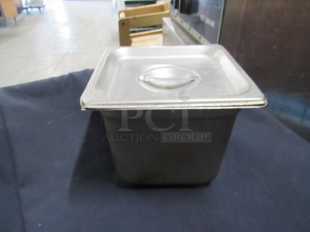 1/6 Size 6 Inch Deep Hotel Pan With Lids. 5XBID.