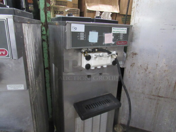 One Sani Serve Soft Serve Ice Cream Machine On Casters. Model# A5271P. 208-230 Volt. 1 Phase. 24X27X59. Working When Removed. $19,178.02. - Image 2 of 3