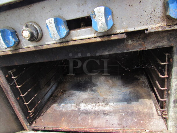 One Royal Natural Gas 10 Burner  Range With Over Shelf. 60X33X56. Unable to Test. - Image 2 of 3