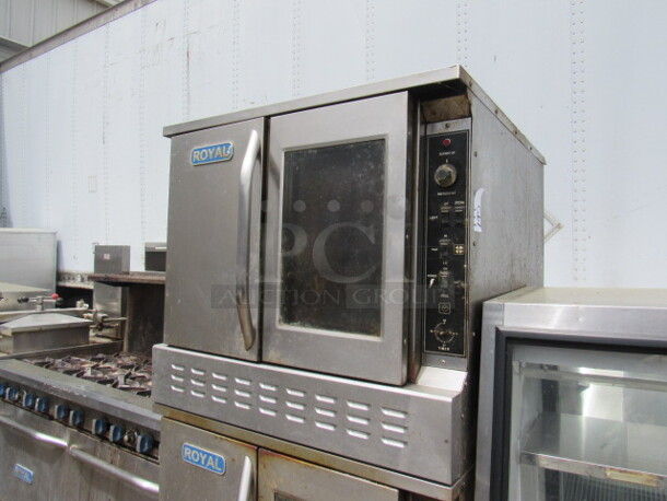 One Royal Double Stack Full Size Natural Gas Convection Oven. 38X41X75. Missing 2 Knobs. Unable to Test. - Image 4 of 5