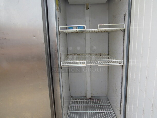 One Stainless Serv Ware 1 Door Refrigerator, With 4 Racks. Model# RR-1. 115 Volt. WORKING!!! 27X32.5X83 - Image 4 of 4