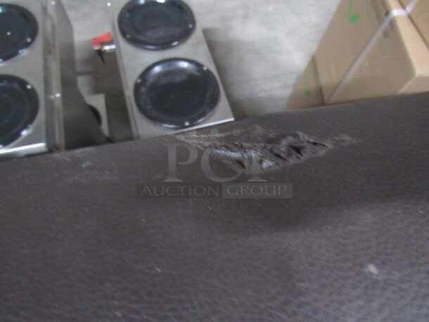 One Brown Cushioned Futon With A Metal Frame. 80X40X36 - Image 4 of 5