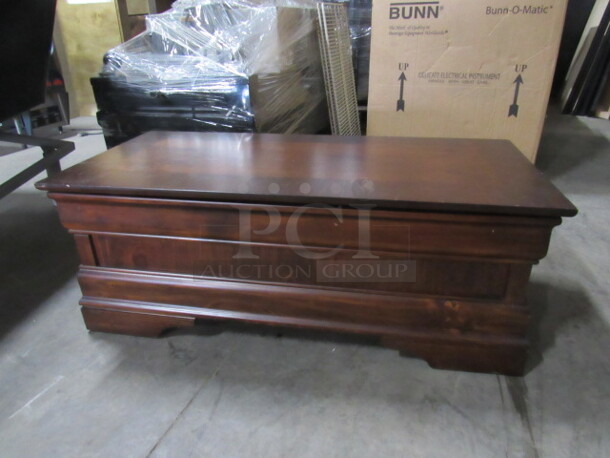 One Solid Wood Chest, With Hidden Compartment. 37X17.5X14 - Image 1 of 3