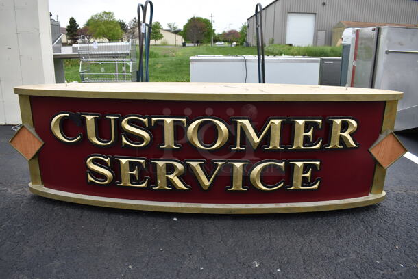 Customer Service Sign. 98x20.5x30