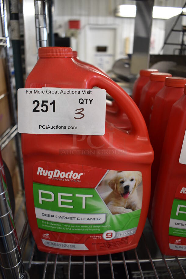 3 RugDoctor Pet Deep Carpet Cleaner Jugs. 6.5x3.5x11. 3 Times Your Bid!