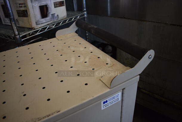 Metal 2 Door Computer Cart Cabinet on Commercial Casters. 42x29x45 - Image 3 of 5