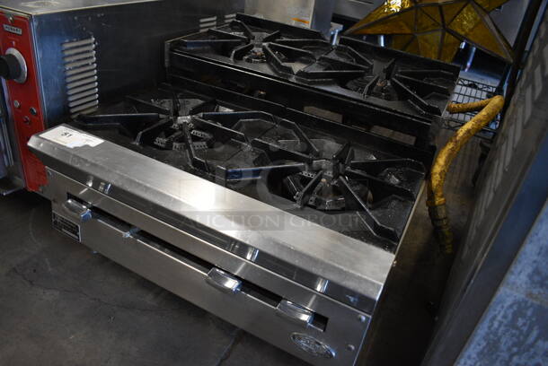 GREAT! Dynamic Cooking Systems Stainless Steel Commercial Countertop Natural Gas Powered 4 Burner Range w/ Gas Hose. 24x28x16 - Image 5 of 6