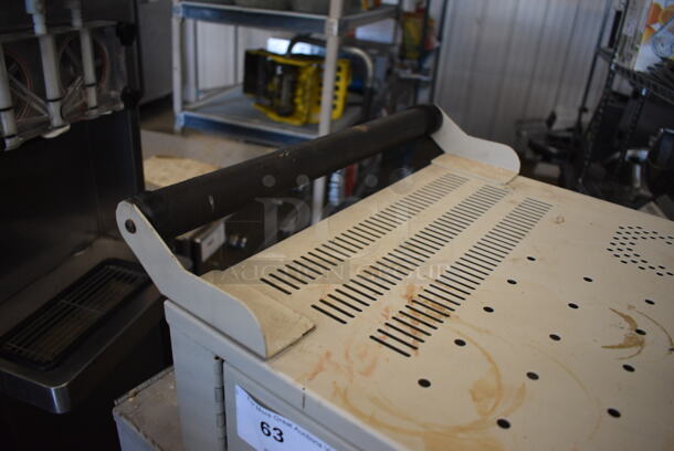 Metal 2 Door Computer Cart Cabinet on Commercial Casters. 42x29x45 - Image 4 of 5